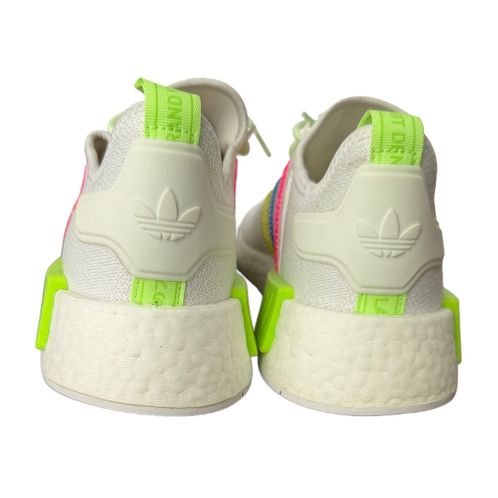 Adidas NMD R1 White Sneakers with custom neon crystals on all 4 logos - Picture 7 of 8